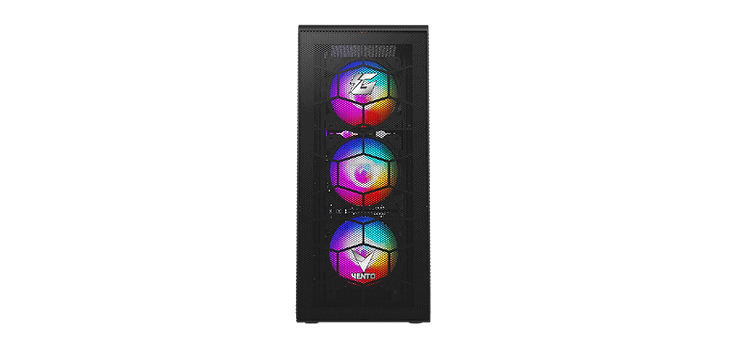 VENTO VG11A ATX 4 adet RGB FAN Gaming Kasa – İç sistemin doğrudan görüntülenmesi için yan taraf şeffaf temperli cam yan, görsel 4