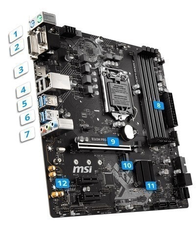 MSI B365M PRO-VDH Anakart – görsel 1