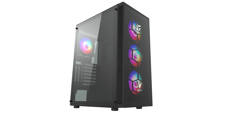 VENTO VG11A ATX 4 adet RGB FAN Gaming Kasa – Mesh ön paneli üstün hava akışı sağlar