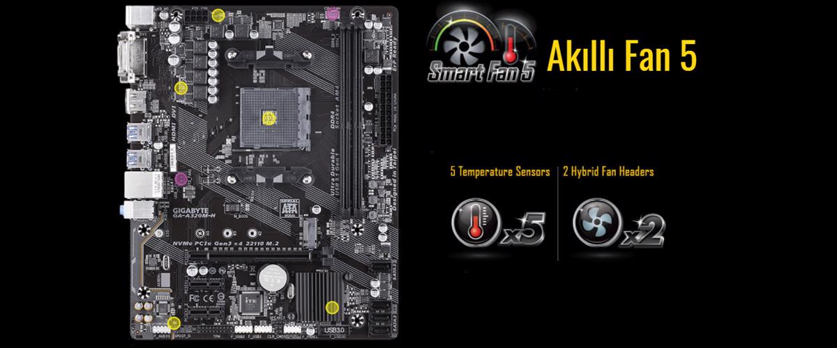 GIGABYTE A320M H 3200MHz(OC) Anakart – NVMe PCIe Gen3 x4 110mm M.2 ile Hızlı Yerleşik Depolama (32 Gb/sn-ye kadar)