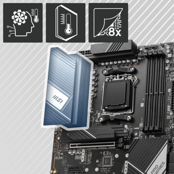 Msi Pro X670-P WiFi Soket Anakart – 14 DUET RAIL GÜÇ SİSTEMİ / 80A SPS