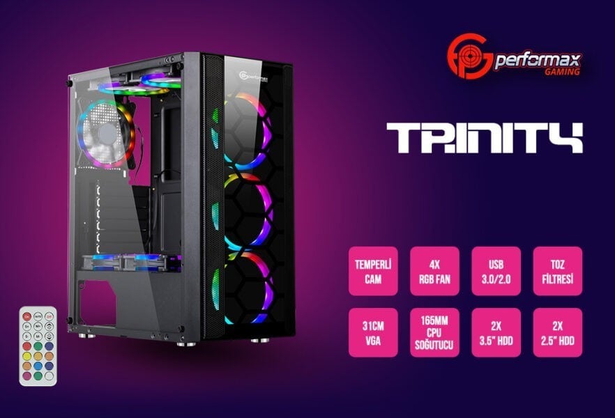 Performax Trinity Siyah Pencereli Kasa – görsel 1