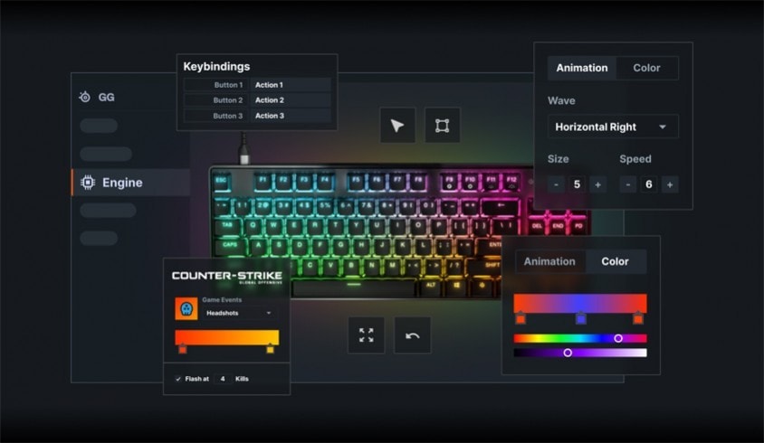 SteelSeries Apex 9 TKL OptiPoint Optical Gaming Klavye – Yükseklik Ayarlı Eğimli Ayaklar