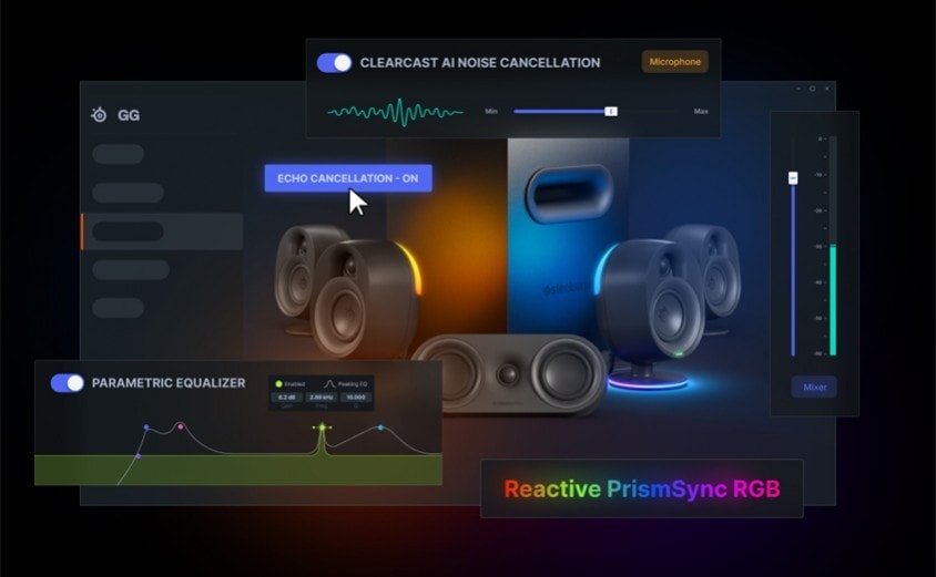 Steelseries Arena 9 RGB 5.1 Bluetooth Ses Sistemi SSS61549 – Organik Fiber ve İpek Sürücüler