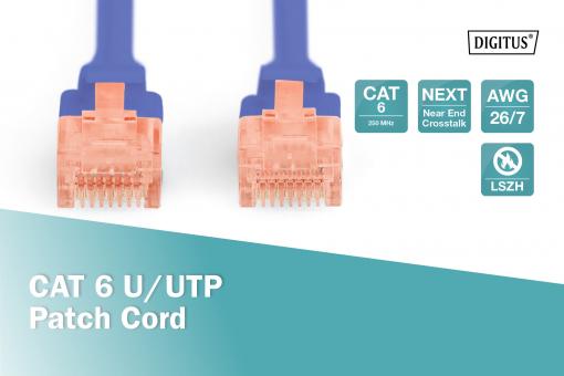 DIGITUS Patch Kablo U-UTP Cat. 6 3 Metre Mavi – görsel 1