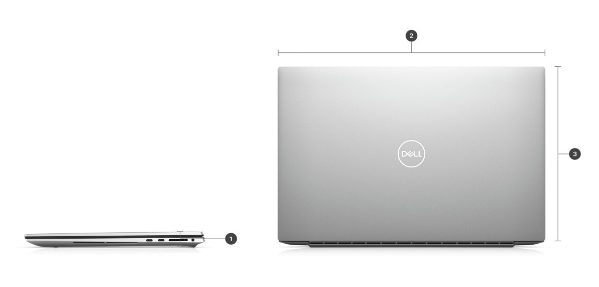 Dell XPS17 9720 XPS17ADLP2000 Laptop – Bağlantı Noktaları ve Yuvalar