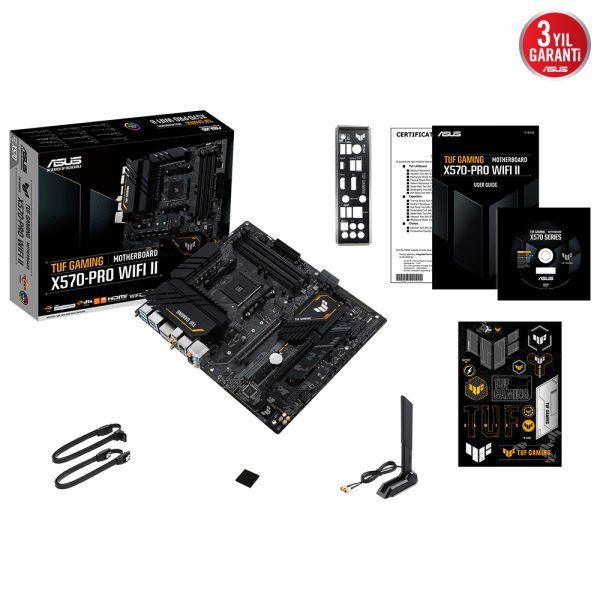 Asus Tuf Gaming X570 Pro Wifi Ii 5100mhzoc Ddr4 Soket Am4 M 2 Hdmi Dp Atx Anakart 7