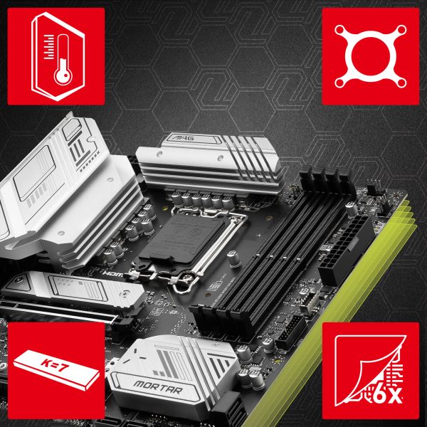 MSI MAG B760M MORTAR WIFI 7000MHz(OC) Anakart – 12+1 DUET RAIL GÜÇ SİSTEMİ ve 75A DrMOS