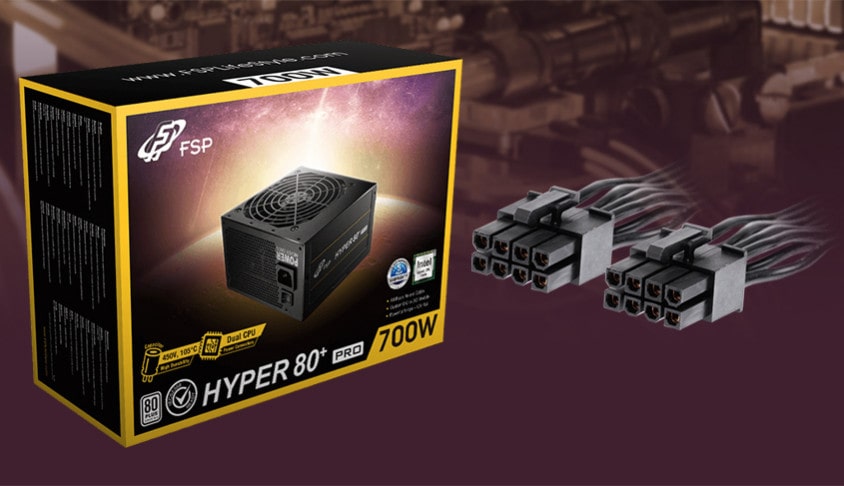 FSP Hyper Pro 700W 80+ 120mm Fanlı PSU – Tamamen Siyah Kablolar