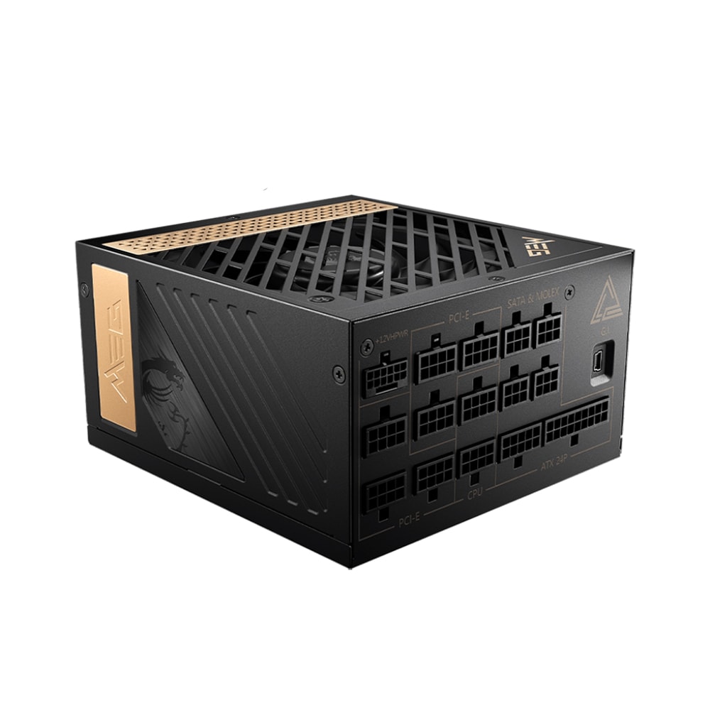 Msi Meg Ai1300p Pcie5 1300w 80 Platinum Full Moduler 120mm Fanli Psu