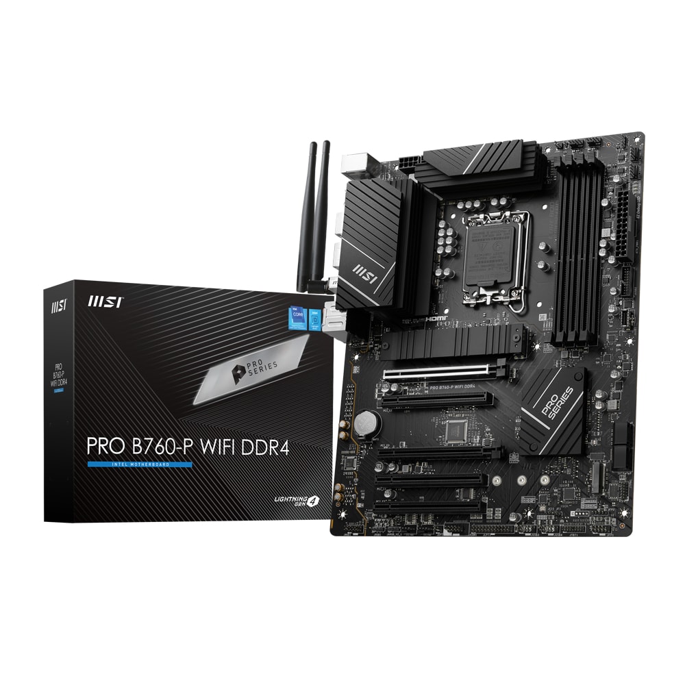 Msi Pro B760 P Wifi 5333mhzoc Ddr4 Soket 1700 M 2 Hdmi Dp Atx Anakart