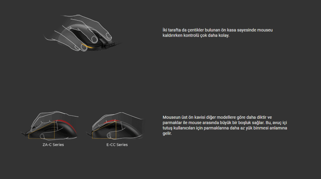 Zowie ZA12-C Kablolu Medium Gaming Mouse a4