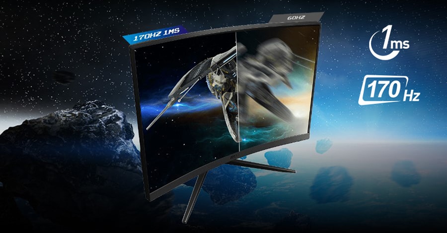 MSI G27CQ4 E2 27 inç Gaming Monitör – 170HZ TAZELEME ORANI + 1MS TEPKİ SÜRESİ