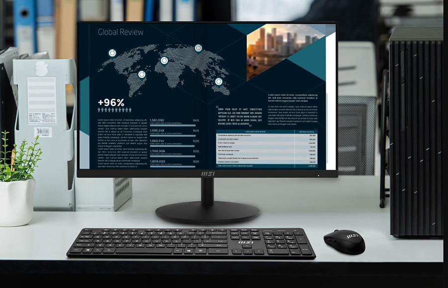 MSI Pro MP242A 23.8 inç Monitör – Daha düzenli, daha verimli - VESA montaj desteğine sahip bir All-in-one PC
