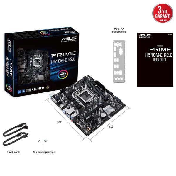 Asus Prime H510m E R2 0 3200mhz Oc Ddr4 Soket 1200 M 2 Hdmi Dp Vga Matx Anakart 6