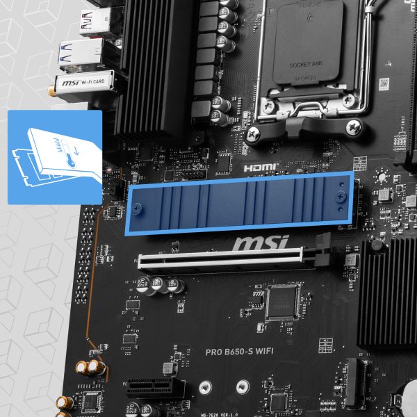 MSI PRO B650-S WiFi Anakart – GÜÇLENDİRİLEN PCI-E 4.0 X16 SLOTU