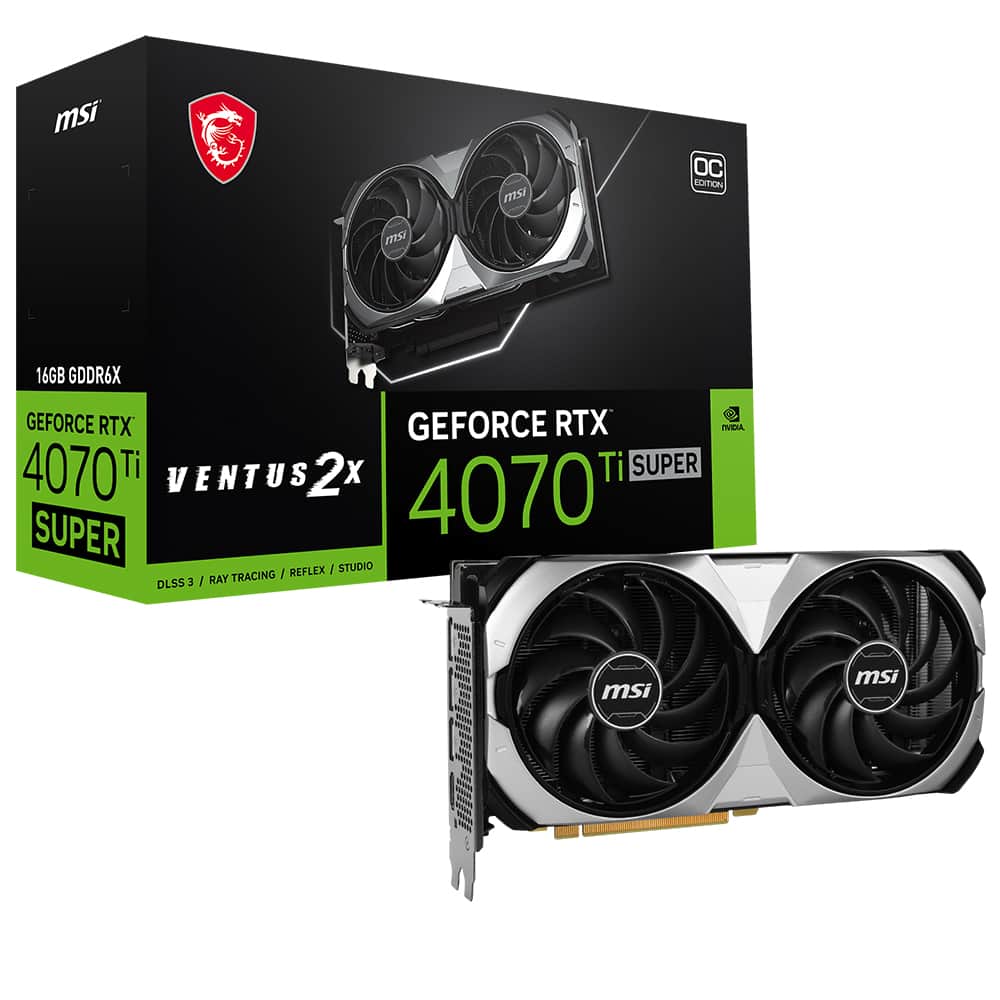 Msi Geforce Rtx 4070 Ti Super Ventus 2x Oc 16gb Gddr6x 256 Bit Dlss 3 Ekran Karti