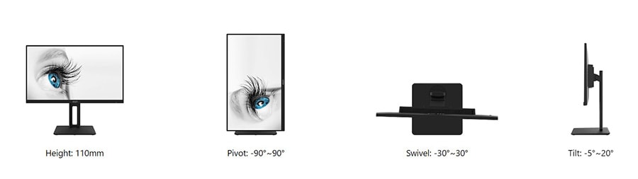 MSI PRO MP242AP 23.8 inç 100Hz 1Ms FLAT Monitör – Yetenekleriniz ve Becerileriniz için Mükemmel Pozisyonu Keşfedin