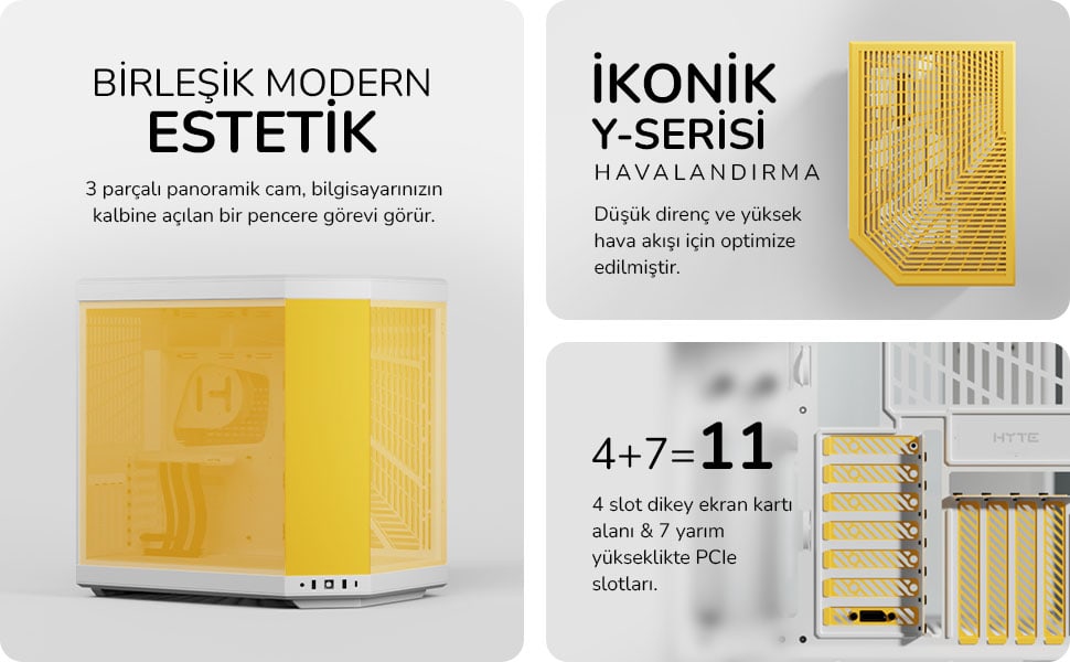 Hyte Y70 Touch Siyah Temperli Cam Usb 3 2 E Atx Dual Chamber Mid Tower Dokunmatik Ekranli Gaming Kasa Cs Hyte Y70 B L H3