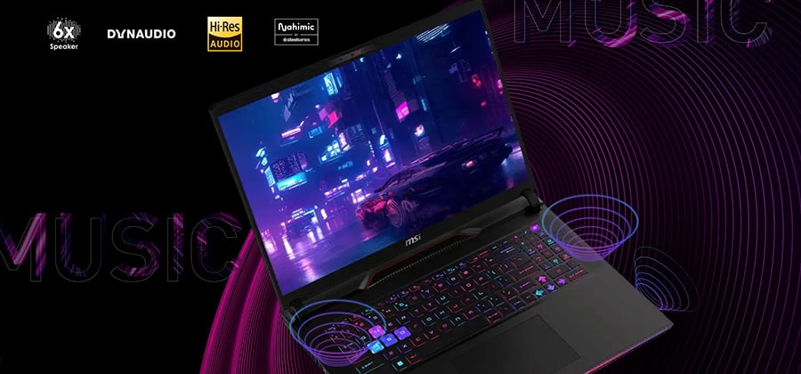 MSI RAIDER GE78 HX 14VIG-872TR Gaming Laptop – 6 HOPARLÖRLÜ SES SİSTEMİ
