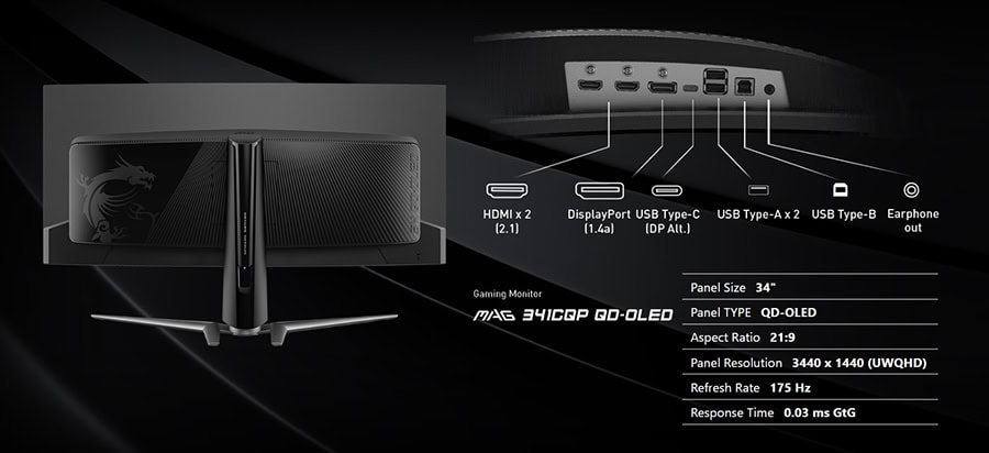 MSI MAG 341CQP QD-OLED Gaming Monitör H32