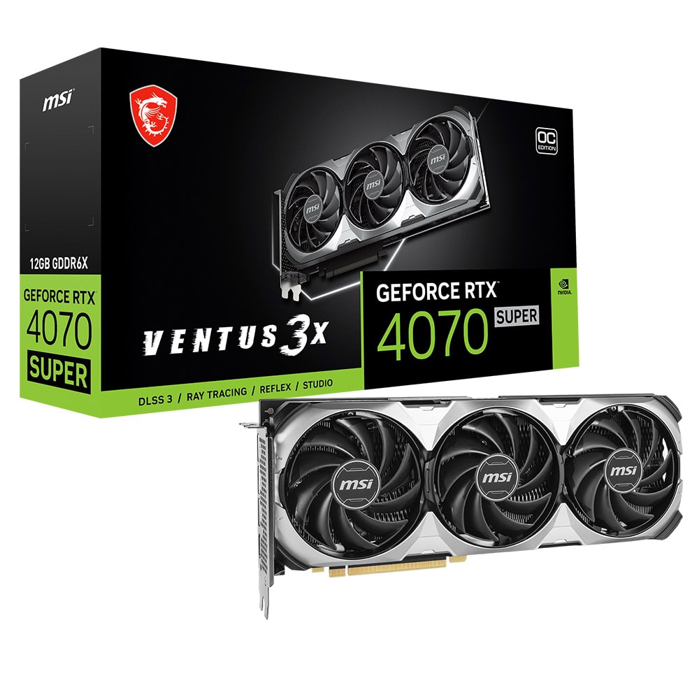 Msi Geforce Rtx 4070 Super 12g Ventus 3x Oc 12gb Gddr6x 192 Bit Dlss 3 Ekran Karti 1