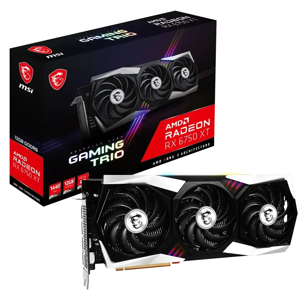 Msi Radeon Rx 6750 Xt Gaming Trio 12g 12gb Gddr6 192 Bit Ekran Karti Yh1
