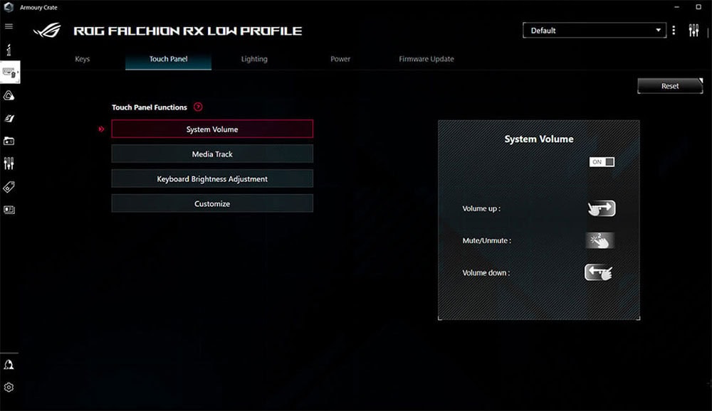 ROG Falchion RX Low Profile ASUS ROG Falchion RX Low Profile Beyaz Gaming Klavye h12