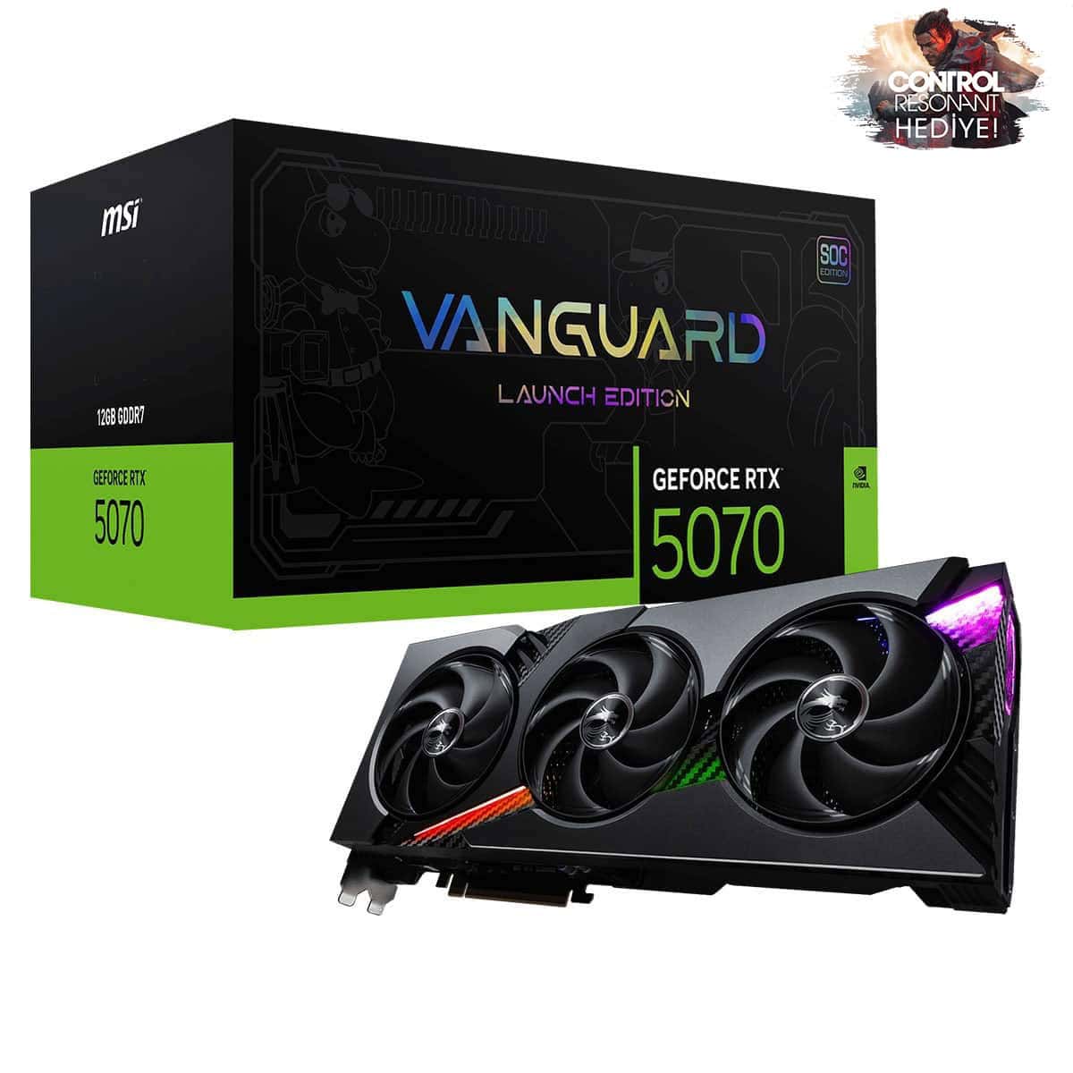Msi Geforce Rtx 5070 12g Vanguard Soc Launch Edition 12gb Gddr7 192 Bit Dlss 4 Ekran Kartı Control Resonant Hediyeli 1