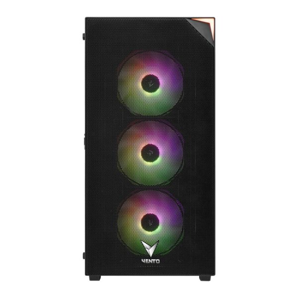 Vento Vg3400s Rgb Temperli Cam Usb 3 0 Mesh Siyah Atx Gaming Kasa 2