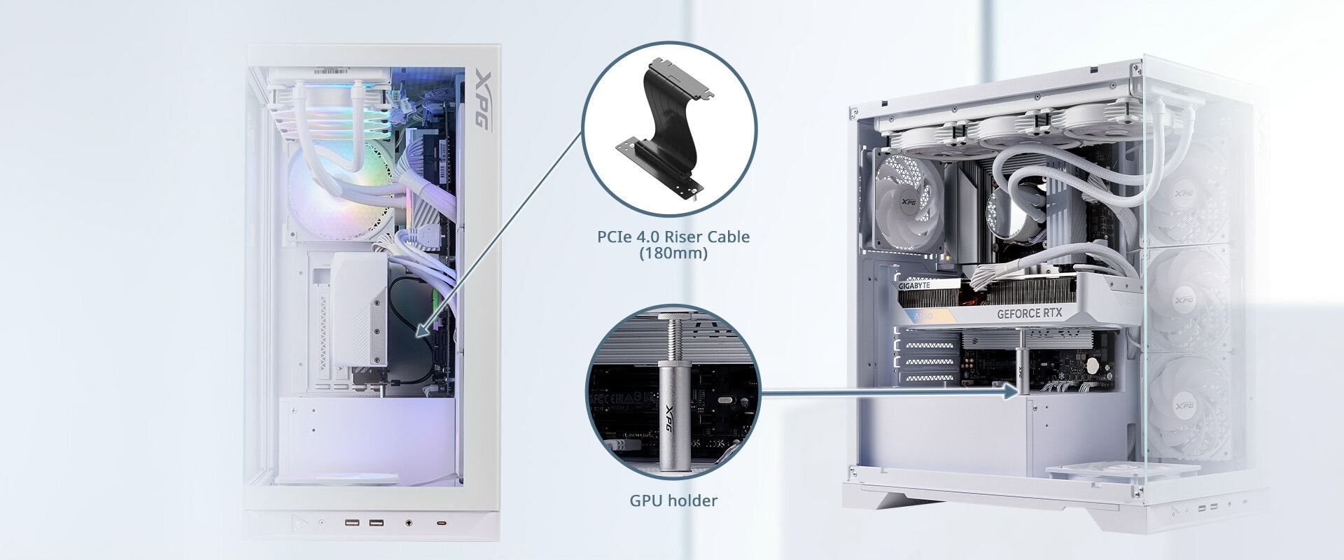 Xpg Invader X Argb Temperli Cam Usb 3.2 Mid Tower Beyaz Gaming Kasa H5