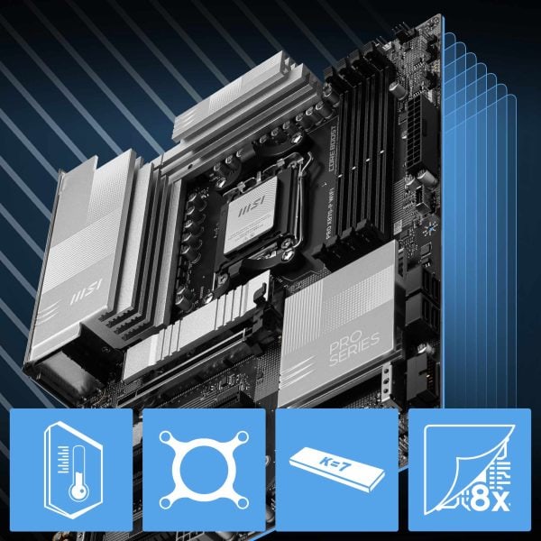 MSI PRO X870-P WiFi Anakart – Ultra Güç- 14 Duet Rail Güç Sistemi, 60A SPS güç aşaması
