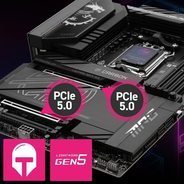 MSI MPG X870E CARBON WIFI Anakart – 4 x DDR5 Dual Channel (8400+ MT/s OverClocking)*