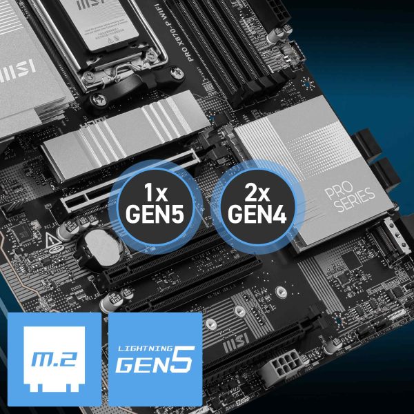 MSI PRO X870-P WiFi Anakart – Güçlendirilmiş PCIe 5.0 x16 Slotu