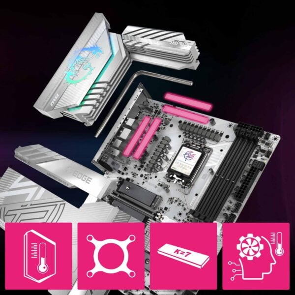 MSI MPG Z890 EDGE TI WIFI Anakart – Ultra Power+ - Doğrudan 16 fazlı VRM güç sistemi ve 90A Smart Power Stage