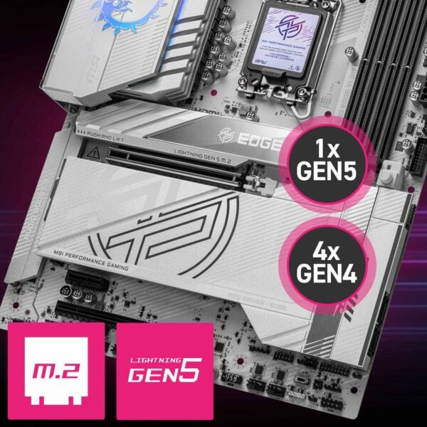 MSI MPG Z890 EDGE TI WIFI Anakart – Güçlendirilmiş PCIe 5.0 x16 Slotu