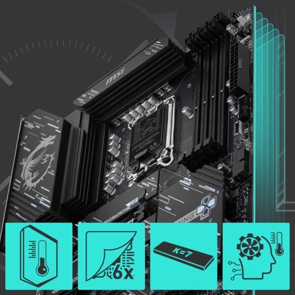 MSI Z890 GAMING PLUS WIFI Anakart – Ultra Power – 14 Duet Rail Güç Sistemi ve 55A DrMOS