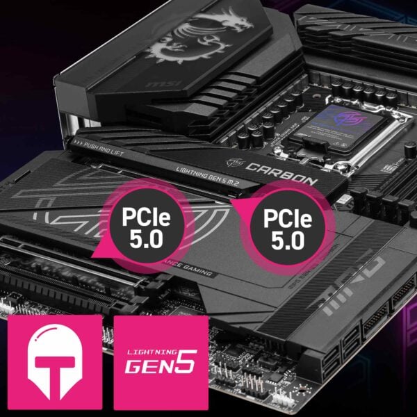 MSI MPG Z890 CARBON WIFI Anakart – 4 x DDR5 Dual Channel (9066+ MT/s OC)*