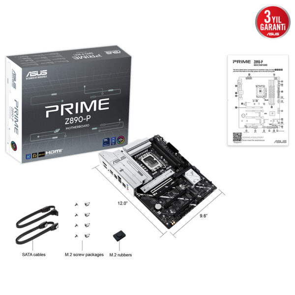 Asus Prime Z890 P 8400mhz Oc Ddr5 Soket Lga1851 M 2 Hdmi Dp Atx Anakart Y9