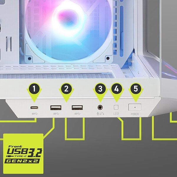 MSI MAG PANO 100R PZ White Gaming Kasa – Bol Hava Girişi ve Filtreler