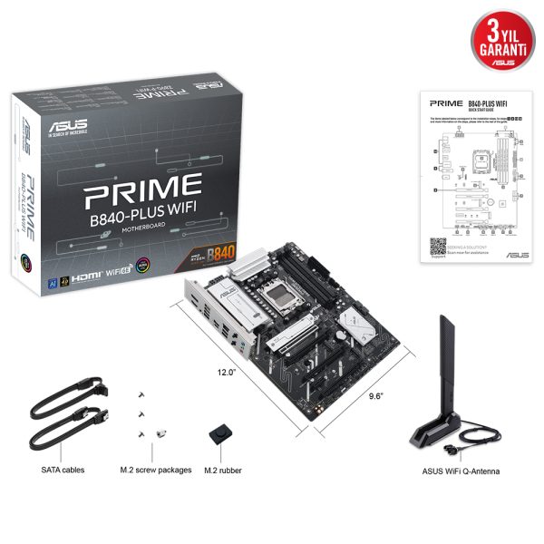 Asus Prime B840 Plus Wifi 7600mhz Oc Ddr5 Soket Am5 M 2 Hdmi Dp Atx Anakart 10