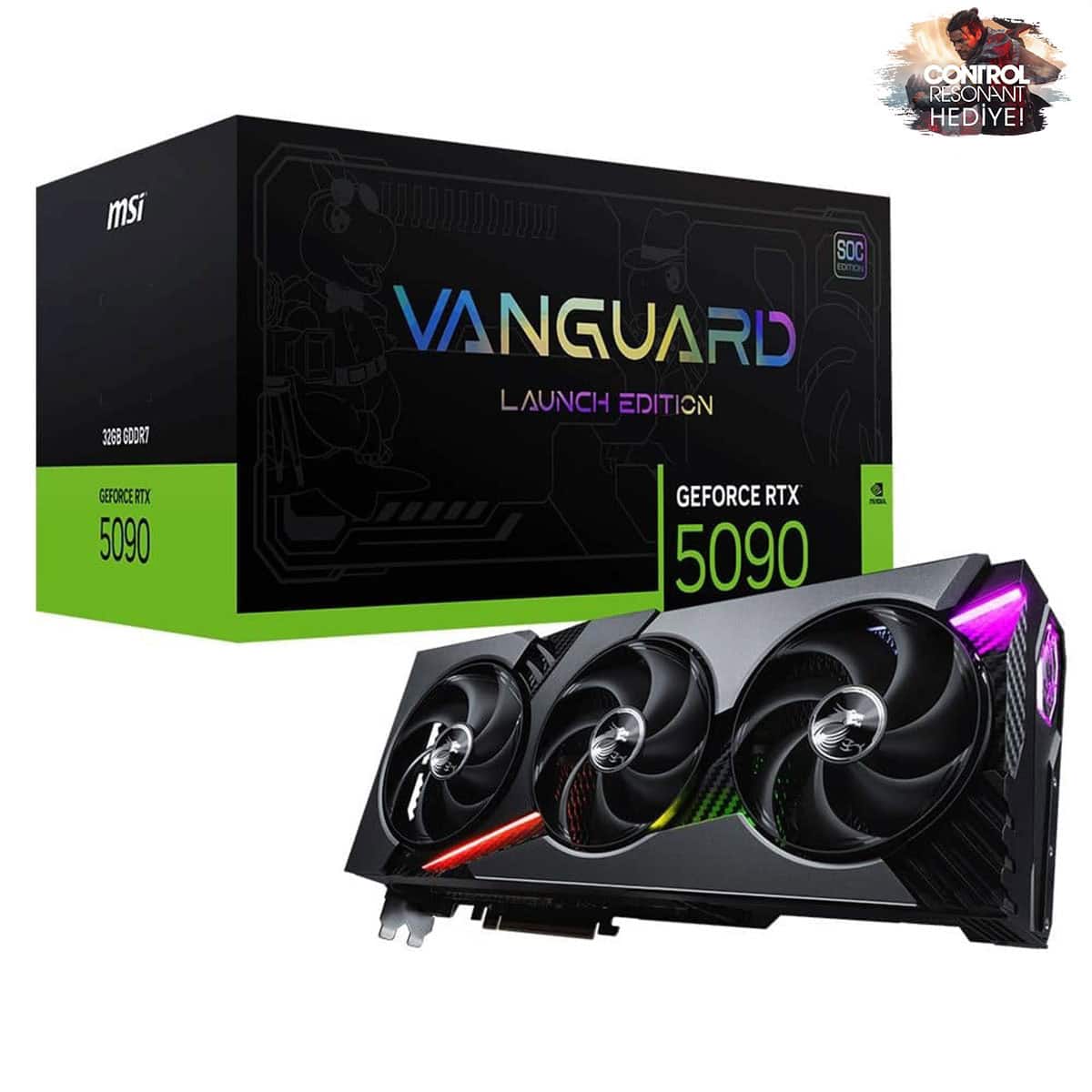 Msi Geforce Rtx 5090 32g Vanguard Soc Launch Edition 32gb Gddr7 512 Bit Dlss 4 Ekran Kartı Control Resonant Hediyeli 1
