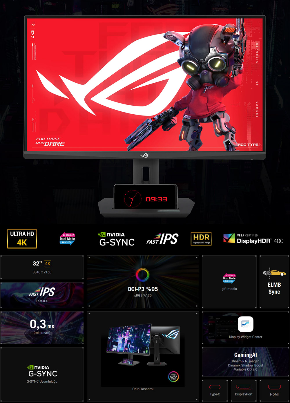 ASUS ROG Strix XG32UCG Gaming Monitör H3