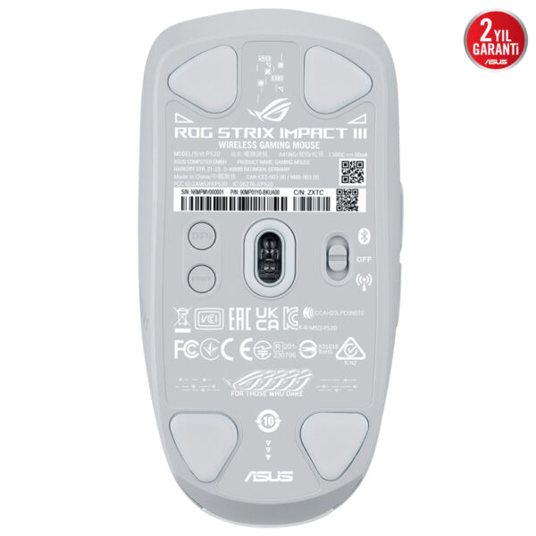 Asus Rog Strix Impact Iii Wireless Beyaz Kablosuz Gaming Mouse 90mp03d0 Bmua10 F7