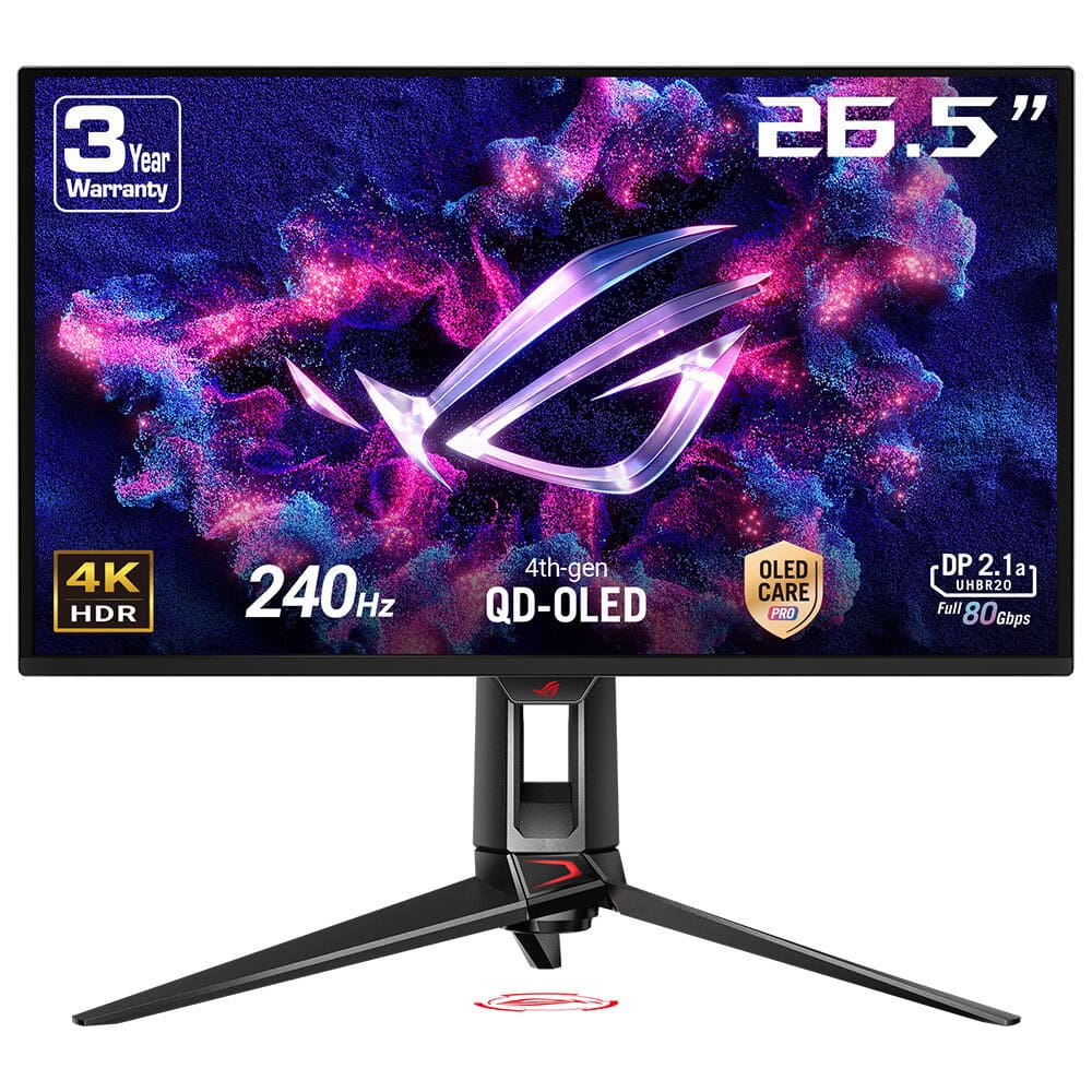 Asus Rog Swift Oled Pg27ucdm 26 5 Inc 240hz 0 03ms 4k Uhd Adaptive Sync Qd Oled Pivot Gaming Monitor 1