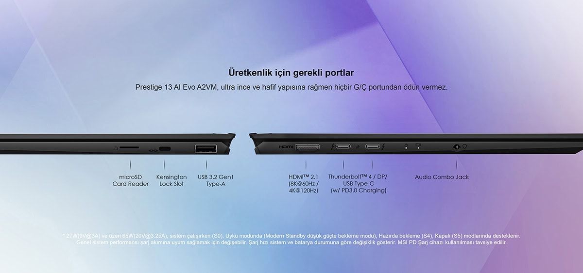 MSI PRESTIGE 13 AI+ EVO A2VMG-043TR Laptop – görsel 12