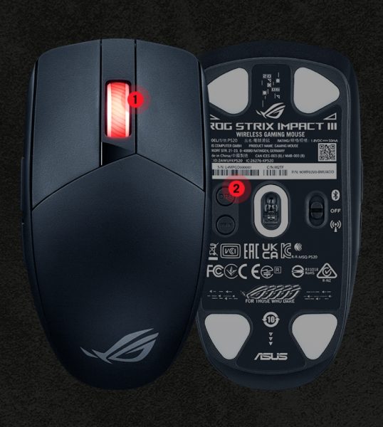 ROG Strix Impact III Wireless White Edition ASUS ROG Strix Impact III Wireless Beyaz Mouse h14