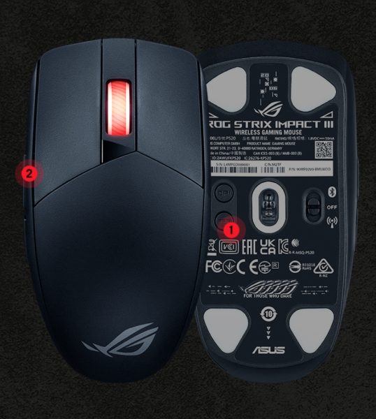 ROG Strix Impact III Wireless White Edition ASUS ROG Strix Impact III Wireless Beyaz Mouse h15