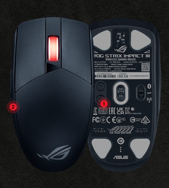 ROG Strix Impact III Wireless White Edition ASUS ROG Strix Impact III Wireless Beyaz Mouse h16