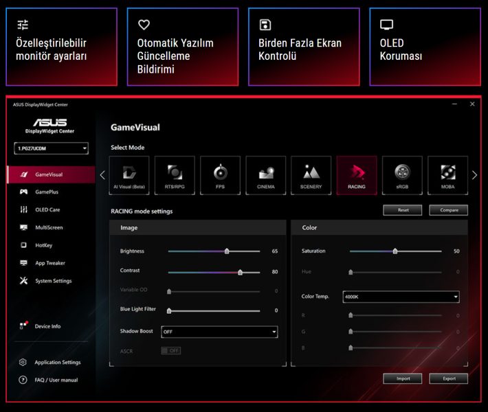 ROG Swift OLED PG27UCDM ASUS ROG Swift OLED PG27UCDM Gaming Monitör h17